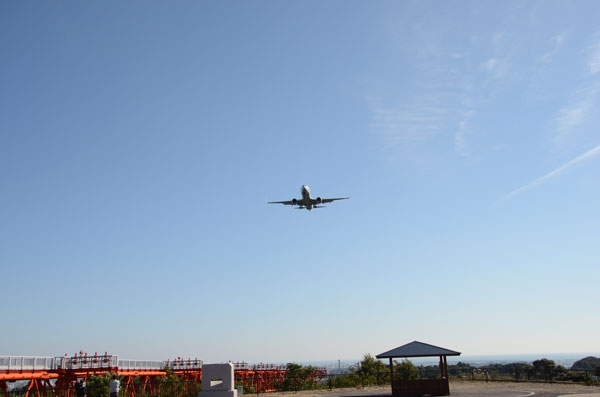 公園からの飛行機