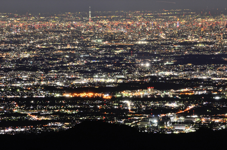 塔ノ岳頂上からの夜景