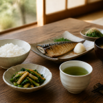 食事に合わせて淹れた棒茶の水色（すいしょく）