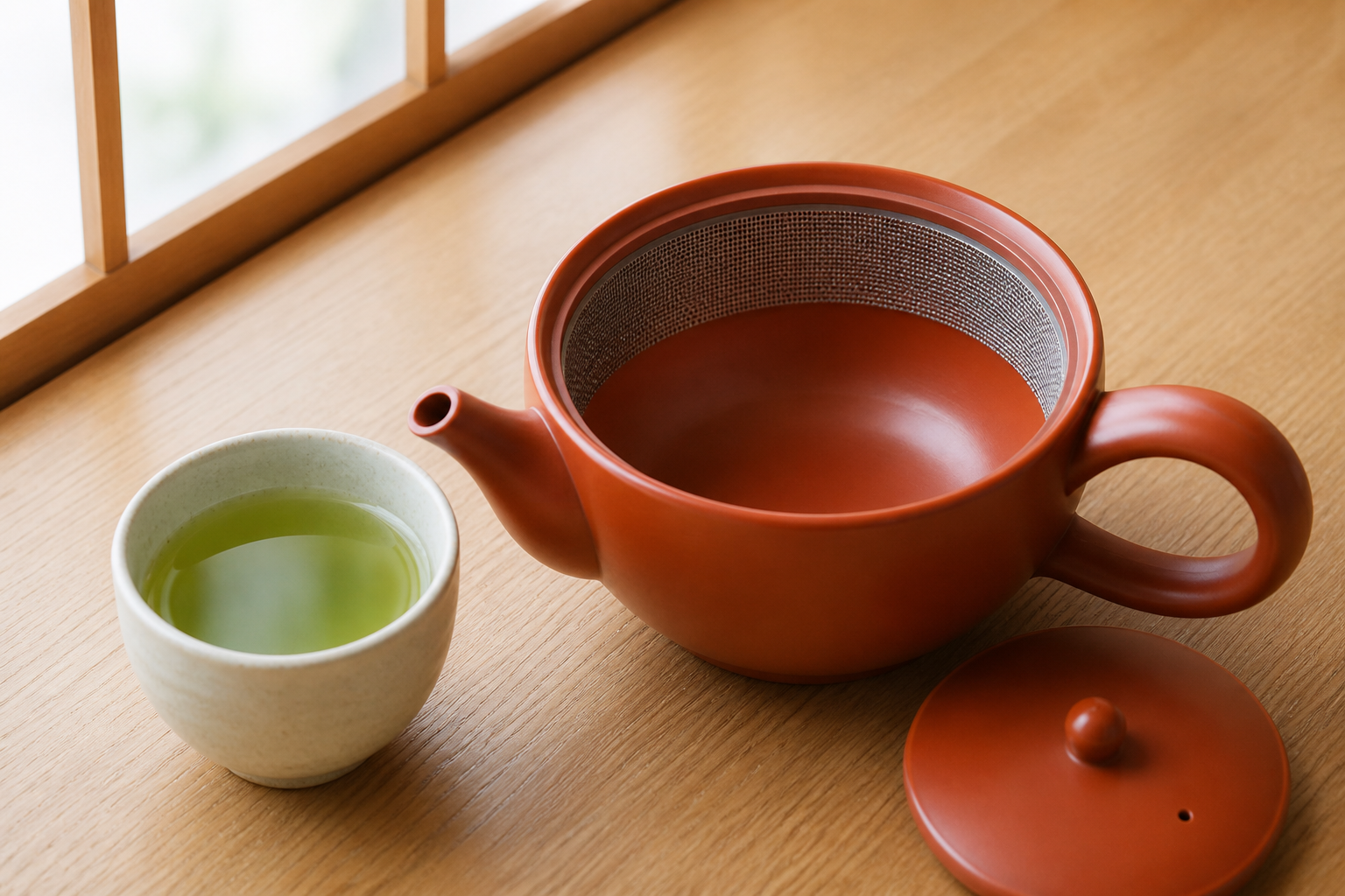 急須の内側を一周する帯網