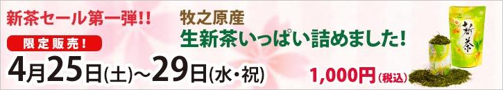 牧之原産 生新茶いっぱい詰めました!(1缶分相当)